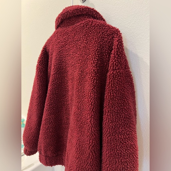 IAMGIA fur burgundy teddy jacket - Picture 8 of 9